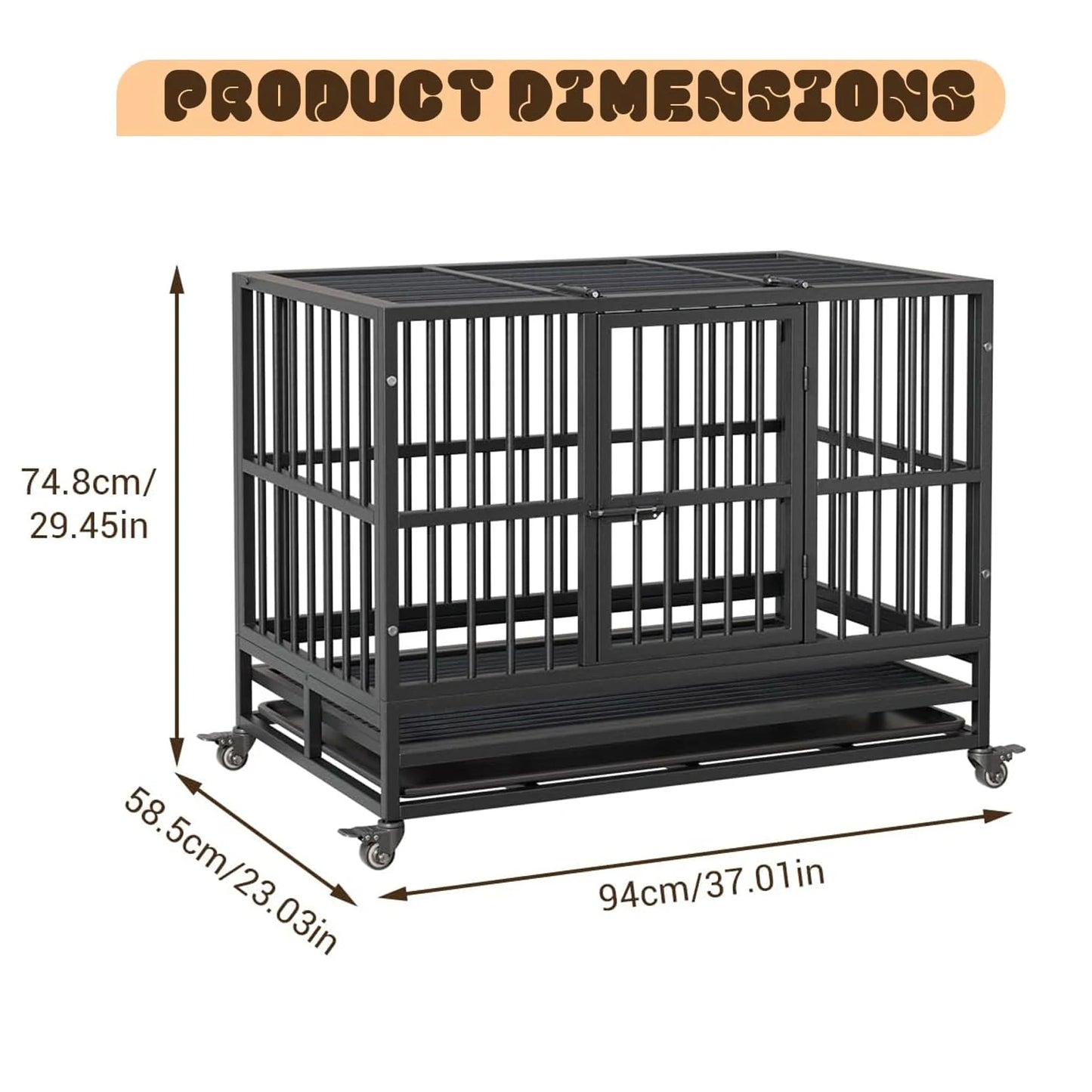 DishyKooker Foldable Indoor Dog Cage With Double Door