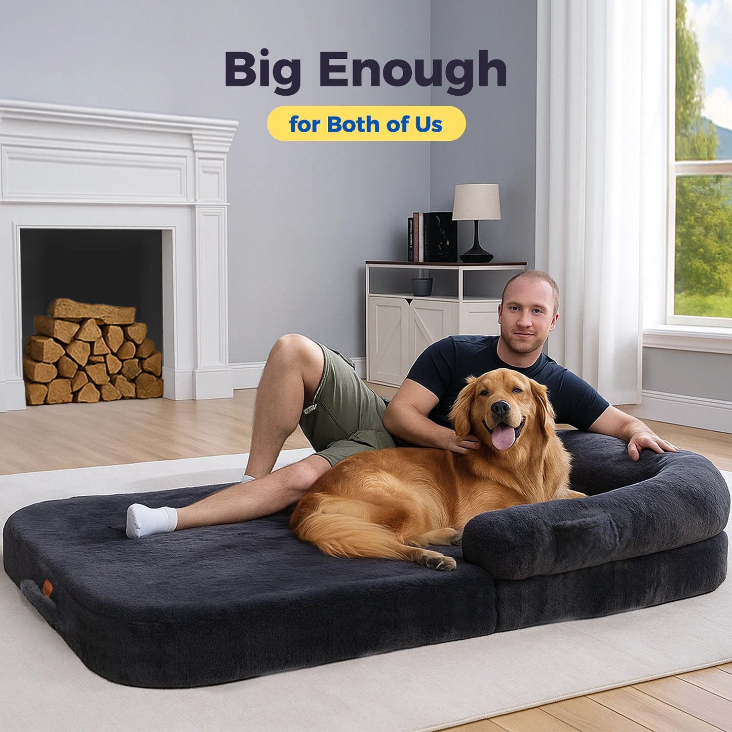 PEQULTICN Foldable Portable Dog Bed Machine Washable