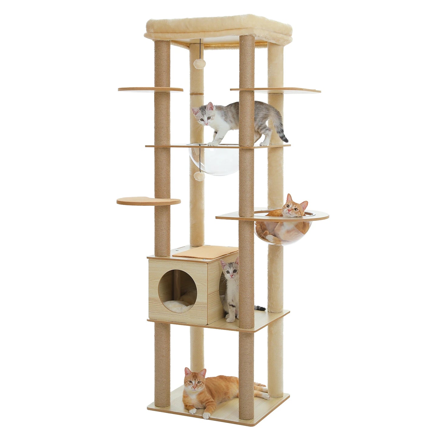PAWZ Road Multi Level Cat Tree Indoor Wood Tower Scratcher