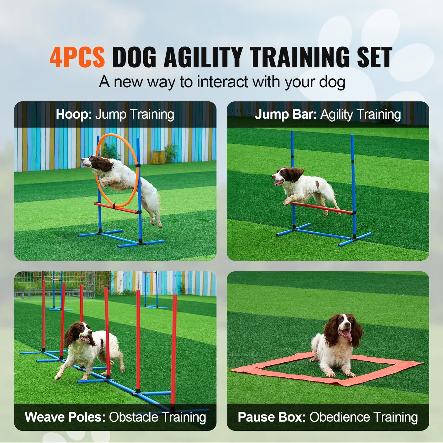 SucceBuy Dog Agility Equipment 4 Piece Hurdle Set Kit