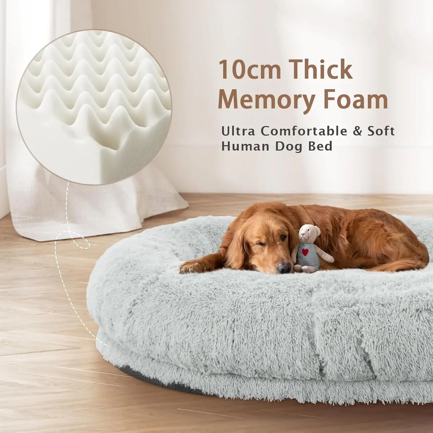 XMSJHignconcerned Human Dog Bed Memory Foam Oversize Comfort