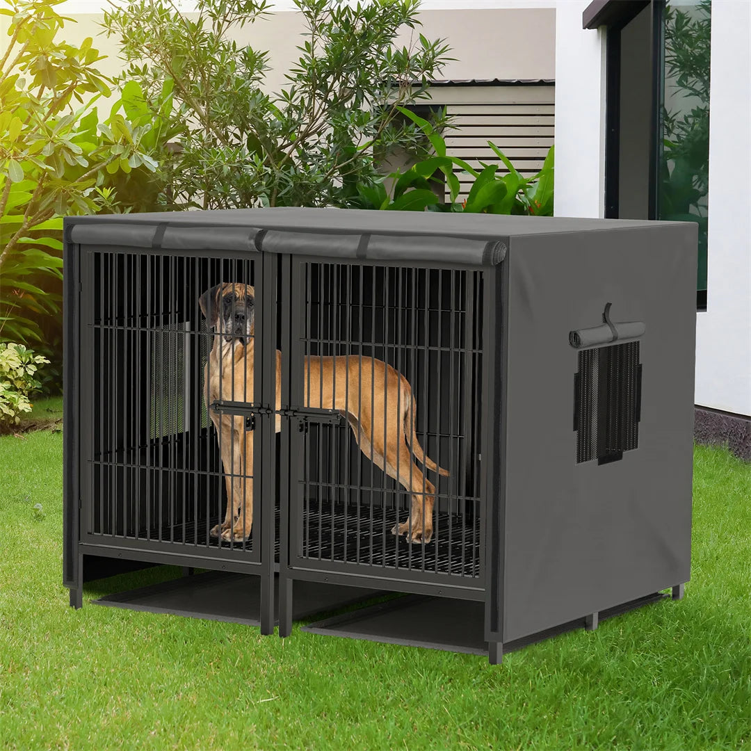 Hignconcerned 2 In 1 Heavy Duty Metal Dog Cage Divider
