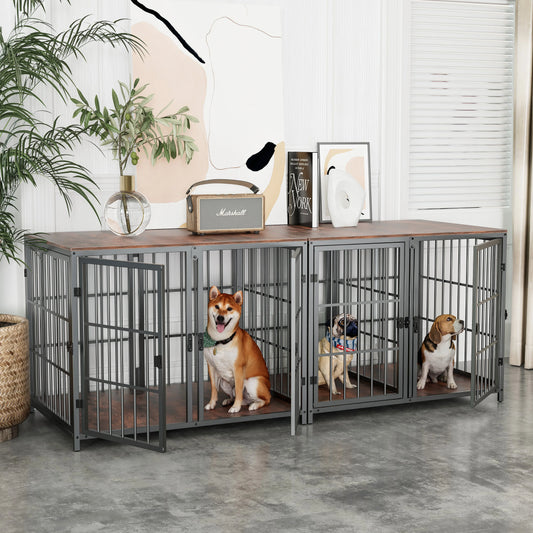 BINGOPAWH Heavy Duty Dog House End Table With Four Doors