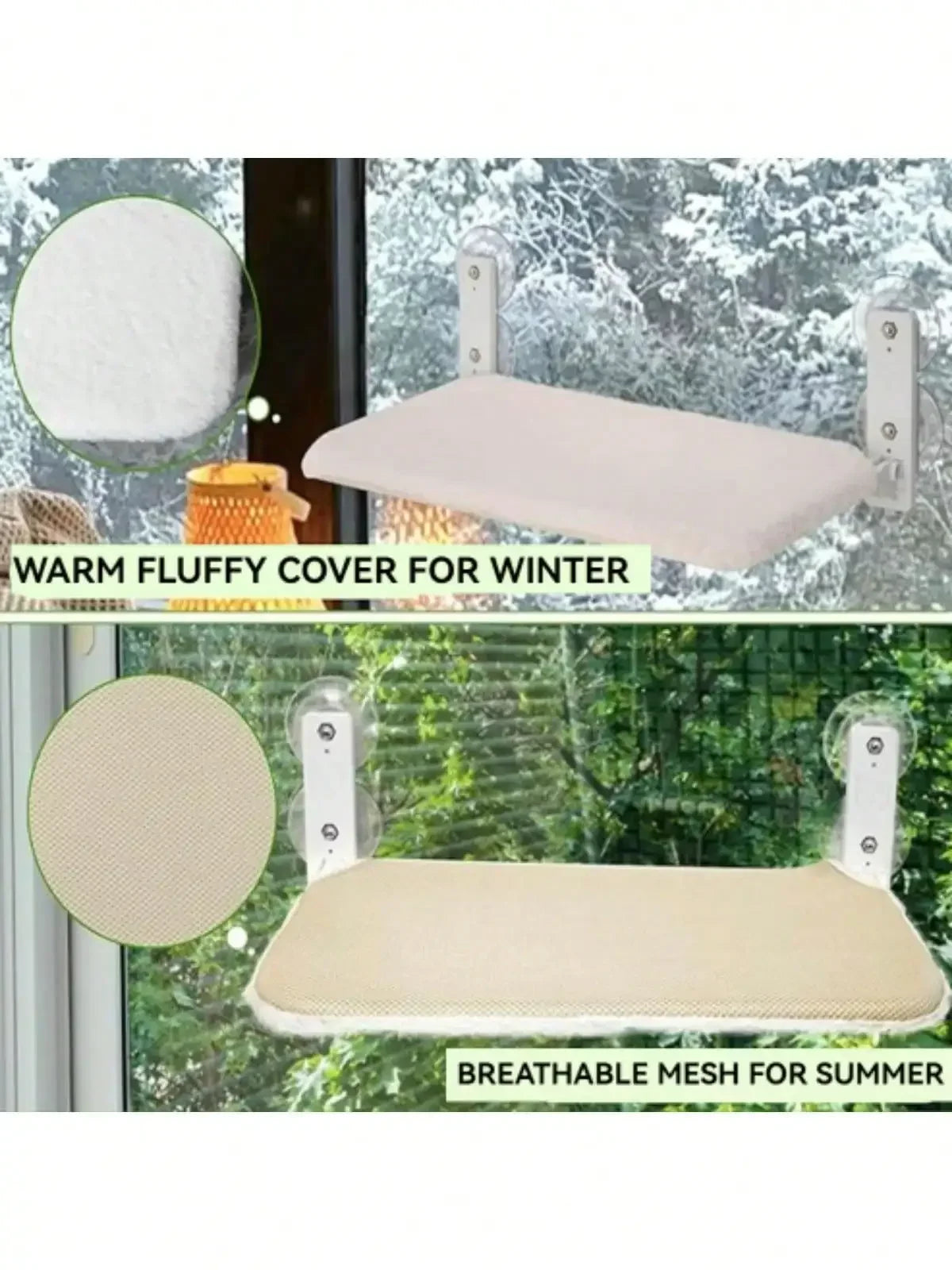 Cordless CN Cat Window Perch Metal Frame Suction Cups Cover