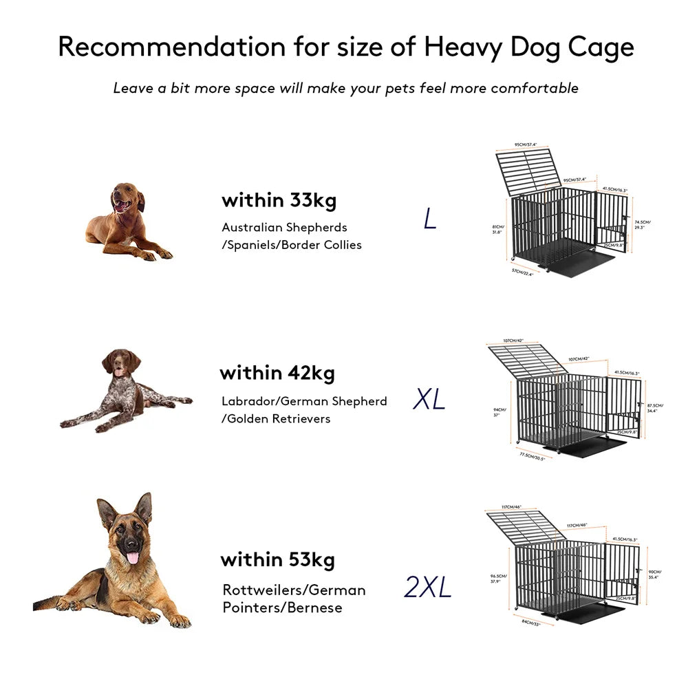 Borwar Heavy Duty Dog Crate Square Tube Kennel Cage