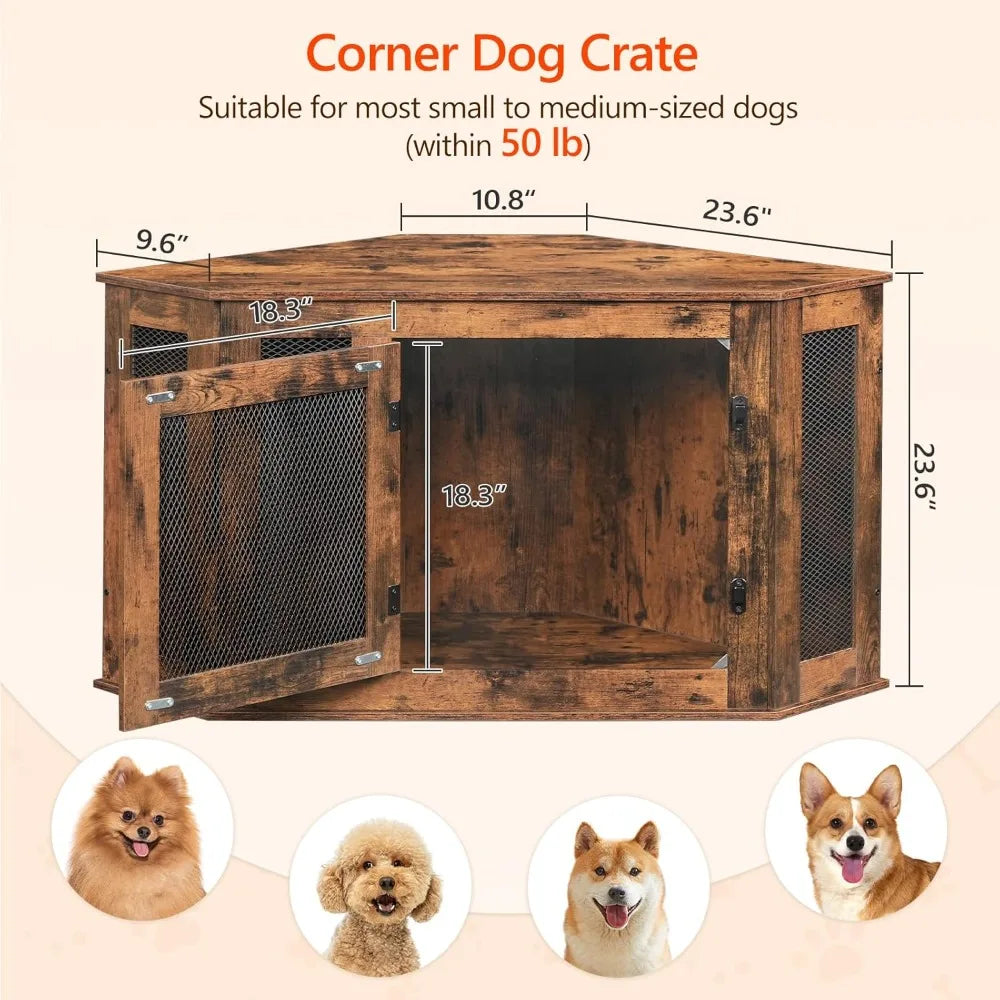 Hign-concerned Corner Dog Crate Furniture End Table Kennel