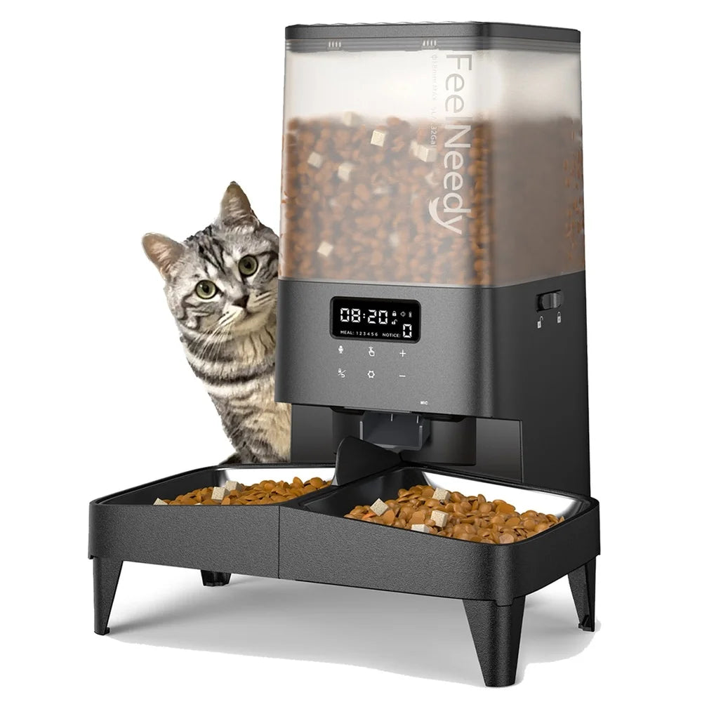XMSJ Automatic Cat Feeder Timed Dispenser With 2 Bowls