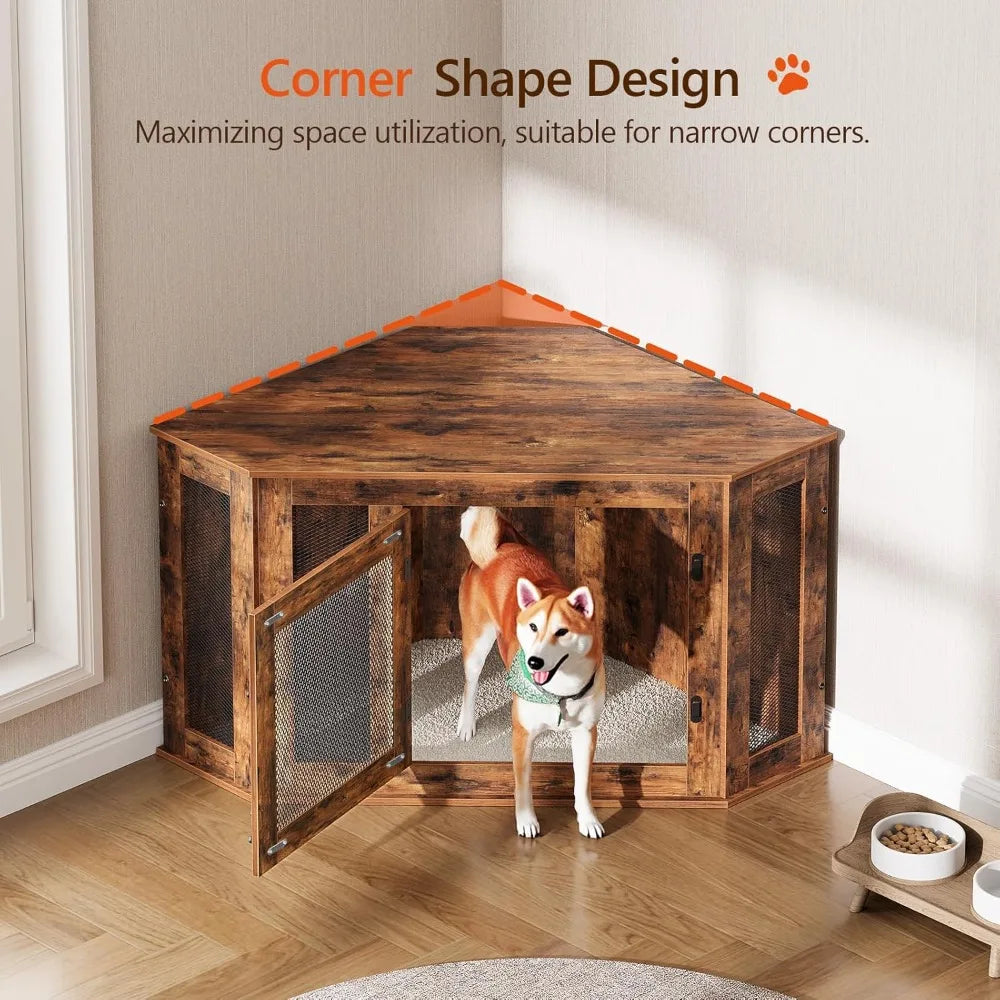 Hign-concerned Corner Dog Crate Furniture End Table Kennel