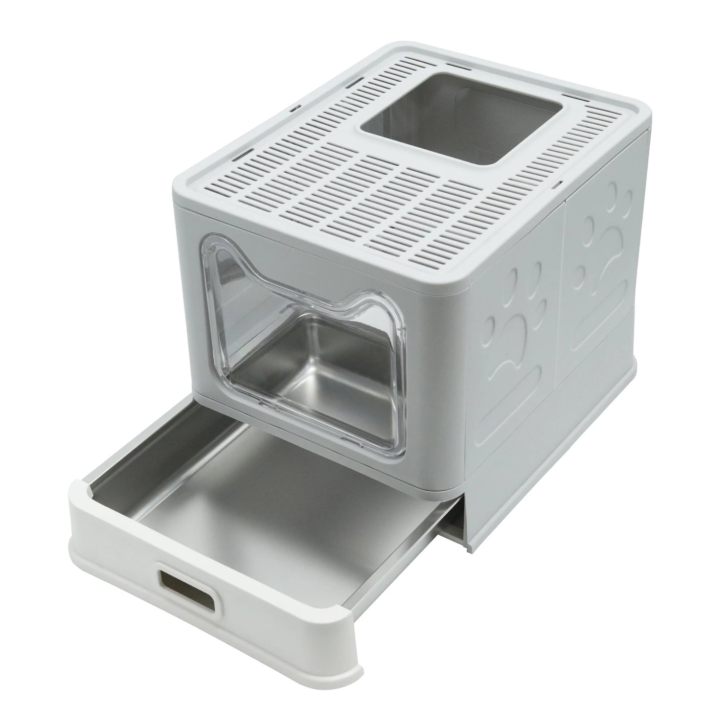 Feature Stainless Steel Cat Litter Box With Lid Front Entry