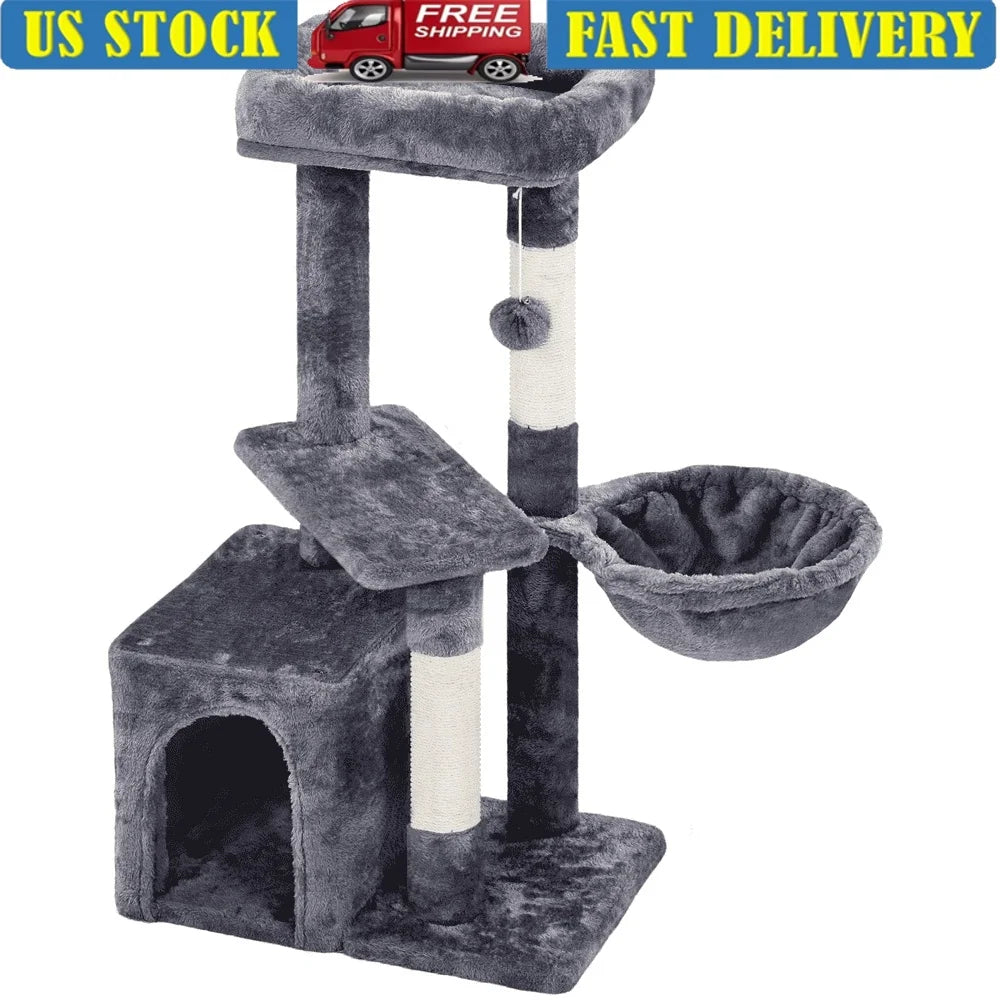 XMSJ Cat Tree Tower With Condo Nest And Scratching Posts
