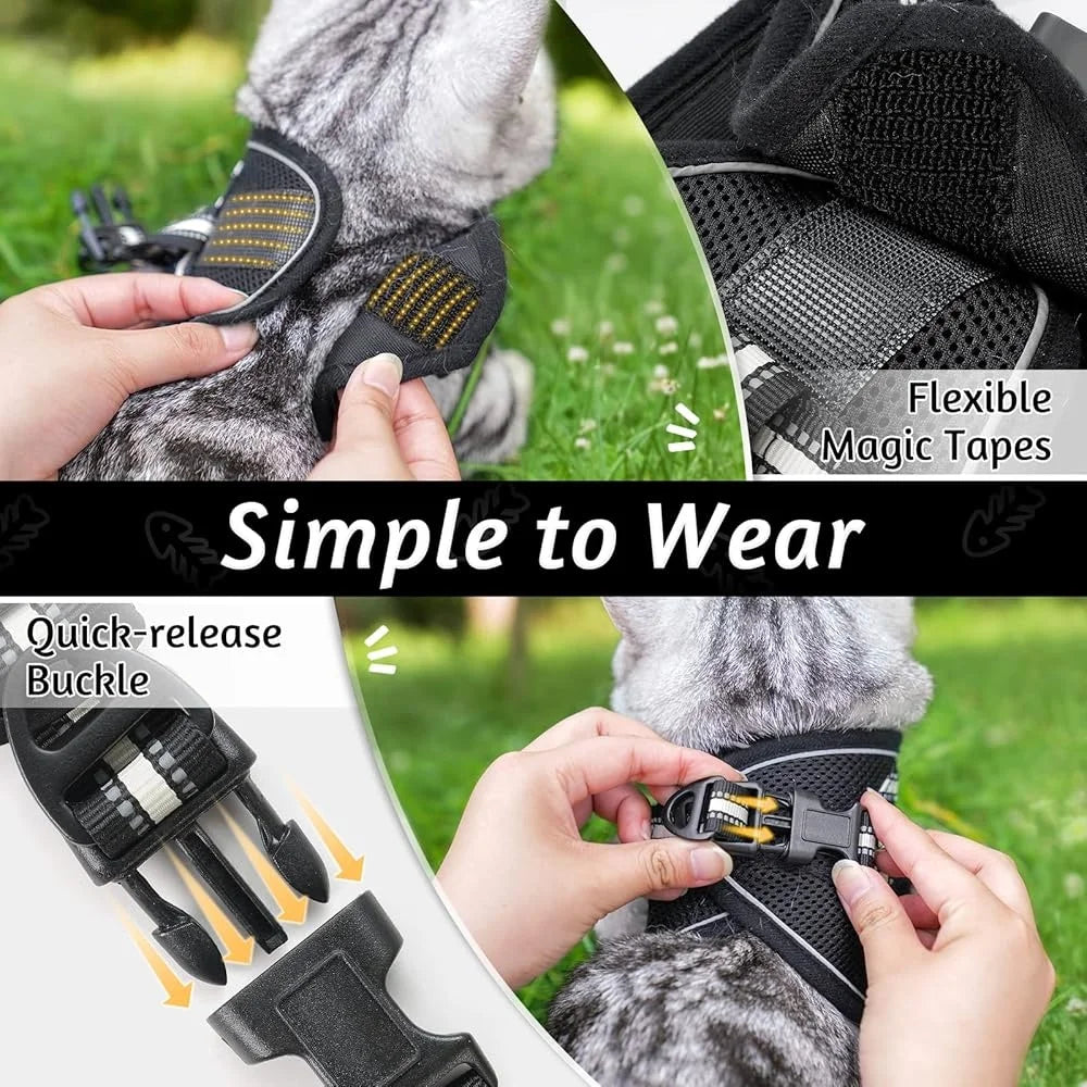 Fujian Cat Harness And Leash Set Escape Proof Reflective Vest