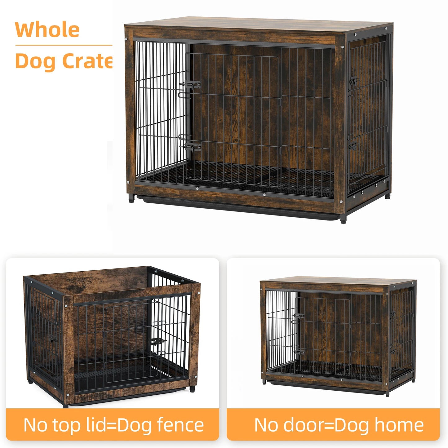 BINGOPAW Dog Cage End Table Kennel Crate Indoor Wood