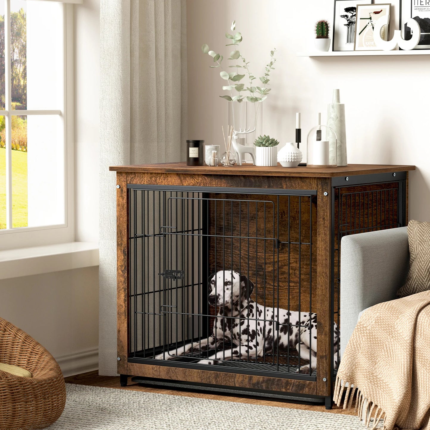 BINGOPAW Dog Cage End Table Kennel Crate Indoor Wood