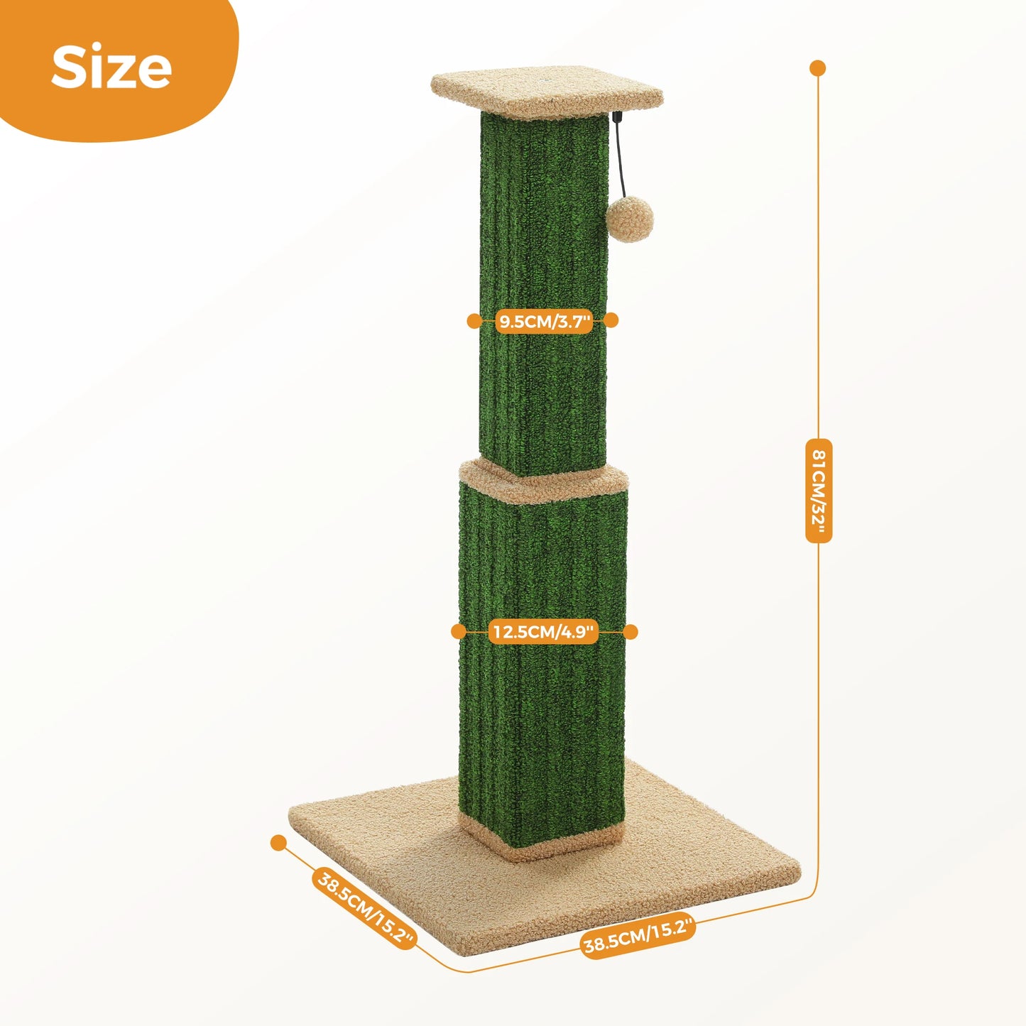 PAWZ Road Indoor Cat Scratching Post With Woven Sisal Toy