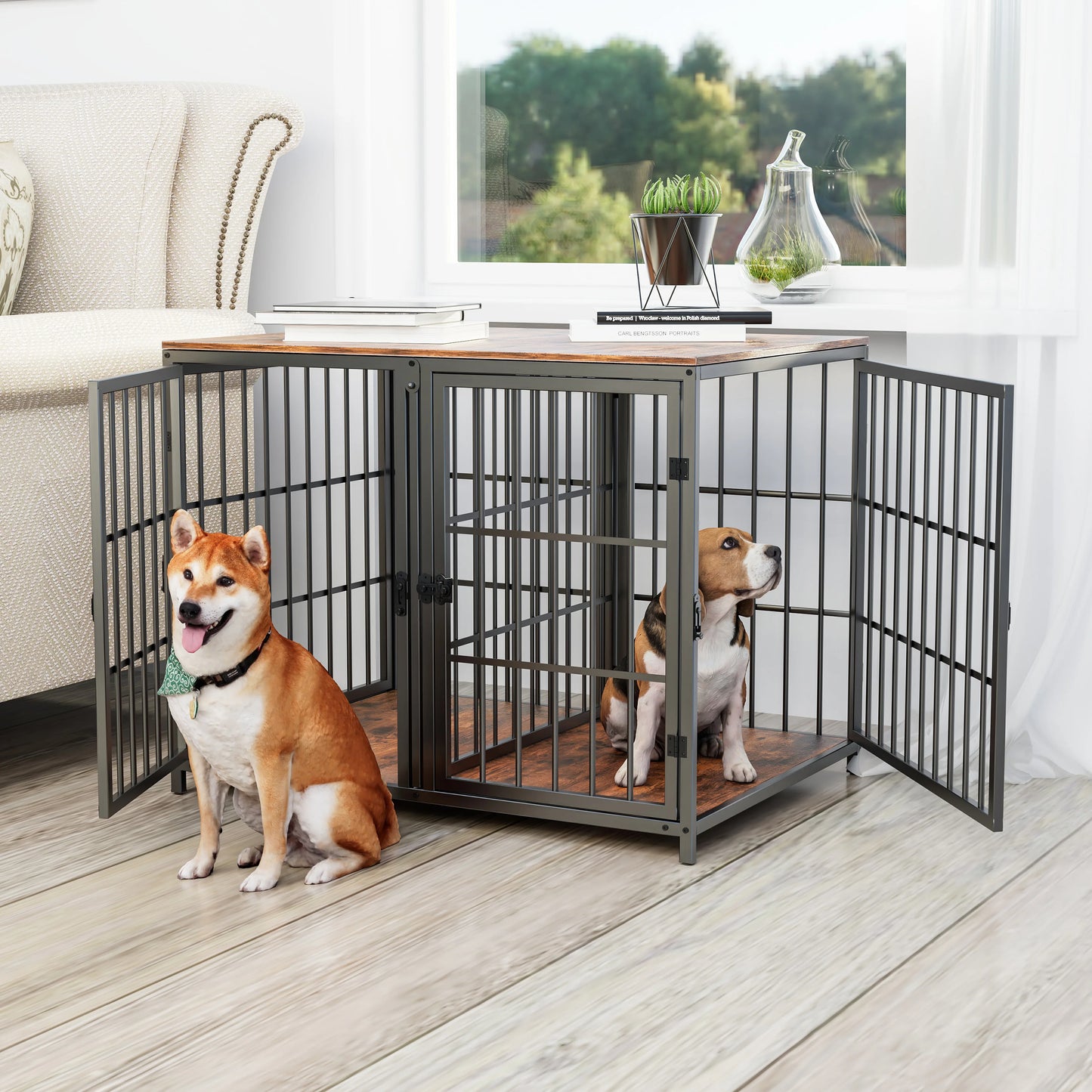 Bingopaw Heavy Duty Dog House End Table Kennel Crate