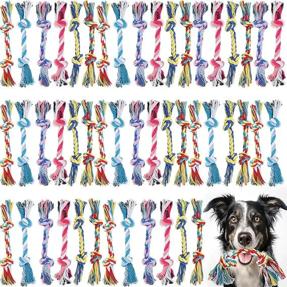 Syhood 48 Pcs Dog Toys Bulk Chew Ropes Tug Of War Aggressive