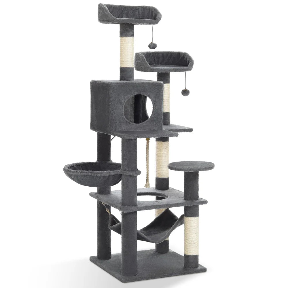 DUTRIEUX Cat Tree With Condo Hammock Scratching Posts