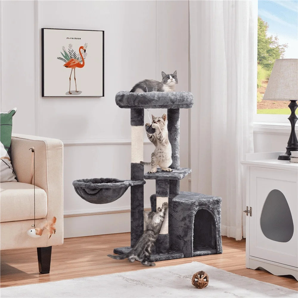 XMSJ Cat Tree Tower With Condo Nest And Scratching Posts