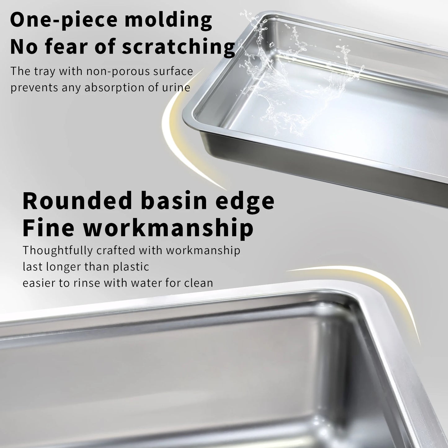 Feature Stainless Steel Cat Litter Box With Lid Front Entry