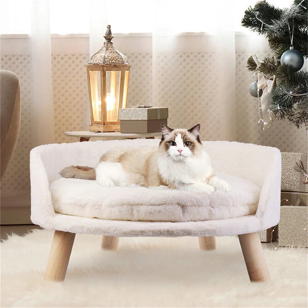 BORWARTCN Ultra Soft Elevated Pet Sofa Bed With Cushion