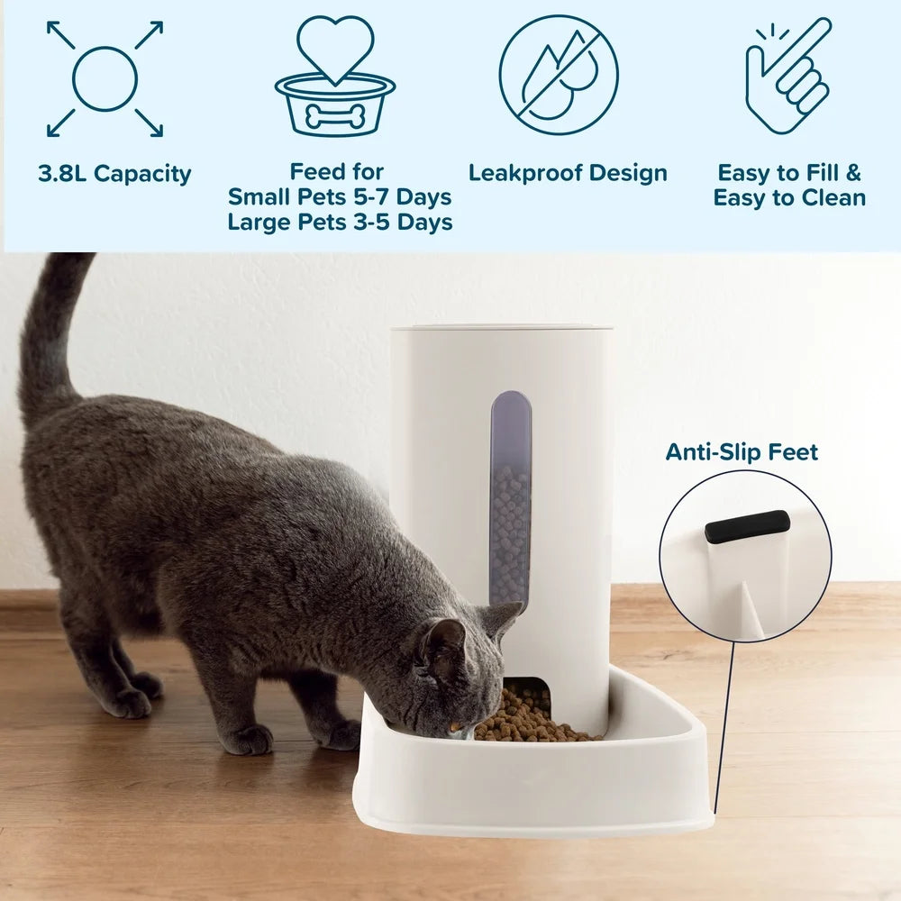 XMSJH Automatic Pet Feeder Water Dispenser Dual Pack